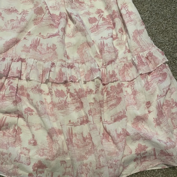 Ivy City Co Antoinette maxi dress L pink white coquette praire girly feminine - Picture 3 of 12